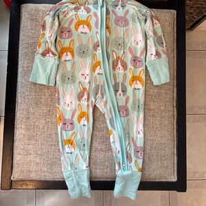 Little Sleepies Zippie Easter Bunnies 0-3 Months Bamboo Pajamas